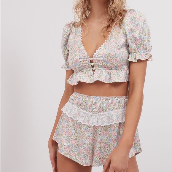 2 PIECE FOR LOVE & LEMONS Farrah Top & Short set - Picture 14 of 16